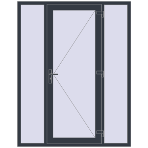 Buy Entrance doors 1640x2100 mm DOOR KORSA OPTIMUM REHAU BRILLANT ANTHRACITE_GREY_STRUKTURAL two-sided