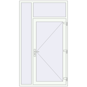 Buy Entrance doors 1300x2300 mm DOOR KORSA OPTIMUM REHAU BRILLANT RAL 9016 Traffic white two-sided