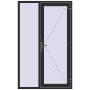 Buy Entrance doors 1300x2100 mm DOOR KORSA ENERGY-SAVING REHAU SYNEGO ANTHRACITE_GREY_GLATT two-sided