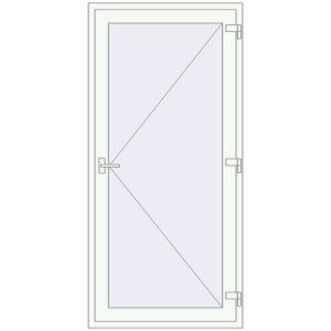 Buy Entrance doors 950x2100 mm DOOR KORSA OPTIMUM REHAU BRILLANT RAL 9016 Traffic white two-sided