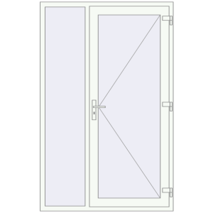 Buy Entrance doors 1340x2100 mm DOOR KORSA OPTIMUM REHAU BRILLANT RAL 9016 Traffic white two-sided