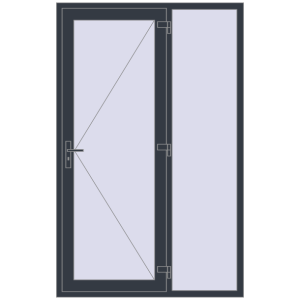 Zamów teraz Drzwi zewnętrzne 1400x2200 mm DOOR KORSA OPTIMUM REHAU BRILLANT ANTHRACITE_GREY_STRUKTURAL dwustronny