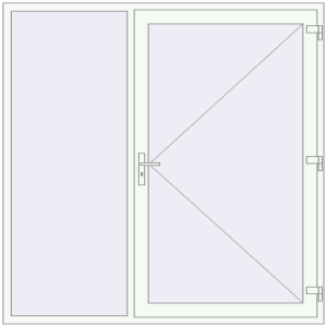 Zamów teraz Drzwi zewnętrzne 2000x2000 mm DOOR ALU STANDARD 72 RAL 9016 Traffic white dwustronny