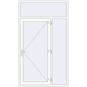 Buy Entrance doors 1450x2500 mm DOOR KORSA OPTIMUM REHAU BRILLANT RAL 9016 Traffic white two-sided