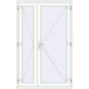 Buy Entrance doors 1360x2160 mm DOOR KORSA OPTIMUM REHAU BRILLANT RAL 9016 Traffic white two-sided