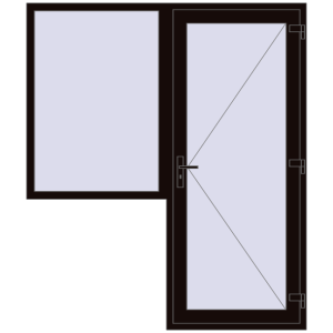 Buy Entrance doors 1800x2100 mm DOOR KORSA ENERGY-SAVING REHAU SYNEGO BLACK_BROWN two-sided