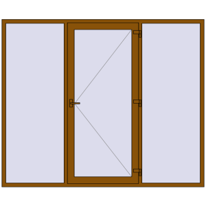 Buy Entrance doors 2600x2150 mm DOOR KORSA ENERGY-SAVING REHAU SYNEGO GOLDEN OAK two-sided