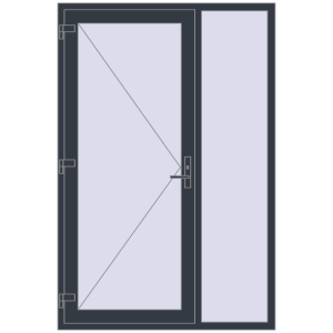 Buy Entrance doors 1400x2100 mm DOOR KORSA OPTIMUM REHAU BRILLANT ANTHRACITE_GREY_STRUKTURAL two-sided