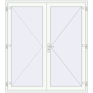 Buy Entrance doors 1880x2100 mm DOOR KORSA OPTIMUM REHAU BRILLANT RAL 9016 Traffic white two-sided