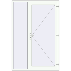 Buy Entrance doors 1500x2200 mm DOOR KORSA ENERGY-SAVING REHAU SYNEGO ANTHRACITE_GREY_GLATT external