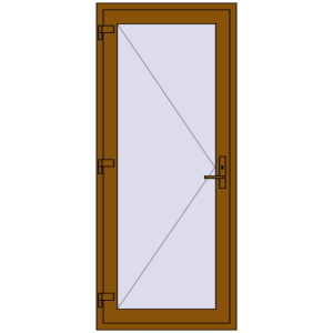 Buy Entrance doors 900x2100 mm DOOR KORSA OPTIMUM REHAU BRILLANT GOLDEN OAK two-sided