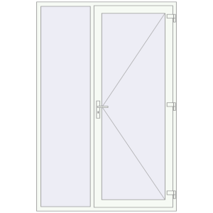 Buy Entrance doors 1600x2390 mm DOOR KORSA ENERGY-SAVING REHAU SYNEGO RAL 9016 Traffic white two-sided