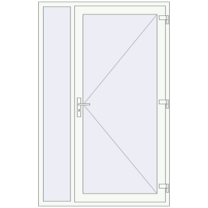Buy Entrance doors 1370x2130 mm DOOR KORSA ALU STANDARD 72 RAL 9016 Traffic white two-sided