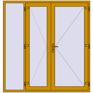 Buy Entrance doors 2000x2100 mm DOOR KORSA ALU STANDARD 72 RAL 1005 Honey yellow two-sided