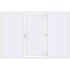 Buy Entrance doors 3100x2100 mm DOOR KORSA OPTIMUM REHAU BRILLANT RAL 9016 Traffic white two-sided