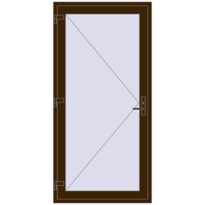 Plastic entrance door 1050x2150 mm Single-leaf. View from inside Buy Entrance doors 1050x2150 mm DOOR KORSA OPTIMUM REHAU BRILLANT DARK_OAK two-sided