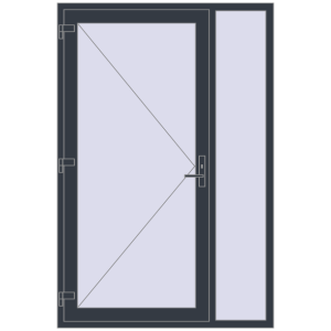Buy Entrance doors 1400x2100 mm DOOR KORSA OPTIMUM REHAU BRILLANT ANTHRACITE_GREY_STRUKTURAL external