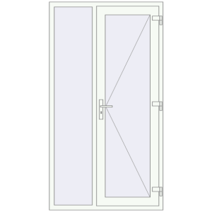Buy Entrance doors 1150x2100 mm DOOR KORSA OPTIMUM REHAU BRILLANT RAL 9016 Traffic white two-sided