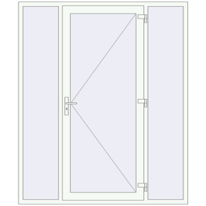 Buy Entrance doors 1880x2245 mm DOOR KORSA ENERGY-SAVING REHAU SYNEGO RAL 9016 Traffic white two-sided
