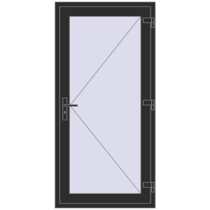 Buy Entrance doors 900x1850 mm DOOR KORSA OPTIMUM REHAU BRILLANT BLACK_STRUCTURAL two-sided