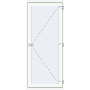 Buy Entrance doors 1034x2200 mm DOOR KORSA OPTIMUM REHAU BRILLANT RAL 9016 Traffic white two-sided