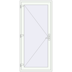 Buy Entrance doors 1000x2200 mm DOOR KORSA OPTIMUM REHAU BRILLANT RAL 9016 Traffic white two-sided