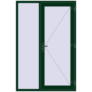 Buy Entrance doors 1400x2100 mm DOOR KORSA OPTIMUM REHAU BRILLANT MOSS_GREEN two-sided