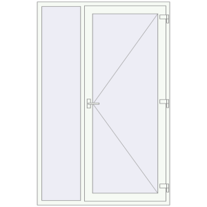 Zamów teraz Drzwi zewnętrzne 1450x2220 mm DOOR KORSA ENERGY-SAVING REHAU SYNEGO RAL 9016 Traffic white dwustronny