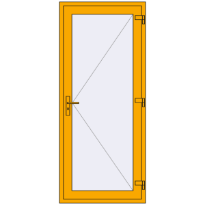 Zamów teraz Drzwi zewnętrzne 900x2100 mm DOOR ALU STANDARD 72 RAL 1003 Signal yellow dwustronny