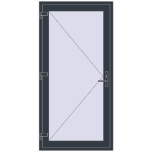 Zamów teraz Drzwi zewnętrzne 980x1970 mm DOOR KORSA OPTIMUM REHAU BRILLANT ANTHRACITE_GREY_STRUKTURAL dwustronny