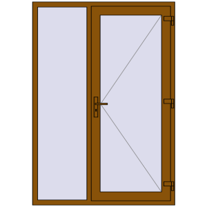 Buy Entrance doors 1400x2000 mm DOOR KORSA OPTIMUM REHAU BRILLANT GOLDEN OAK external