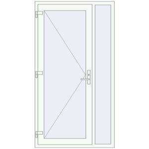 Buy Entrance doors 1130x2080 mm DOOR KORSA OPTIMUM REHAU BRILLANT RAL 9016 Traffic white two-sided