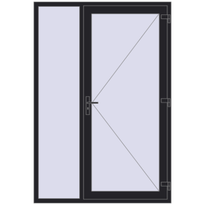 Buy Entrance doors 1500x2200 mm DOOR KORSA ENERGY-SAVING REHAU SYNEGO BLACK_ULTI-MATT two-sided