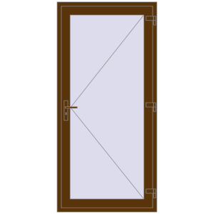 Buy Entrance doors 950x2100 mm DOOR KORSA OPTIMUM REHAU BRILLANT WALNUT two-sided