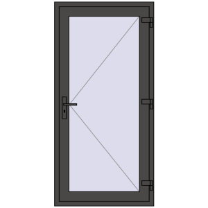 Buy Entrance doors 900x1850 mm DOOR KORSA OPTIMUM REHAU BRILLANT BASALT_GREY two-sided