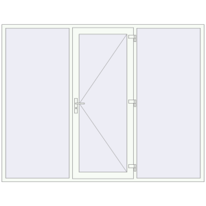 Buy Entrance doors 2700x2100 mm DOOR KORSA ENERGY-SAVING REHAU SYNEGO RAL 9016 Traffic white two-sided