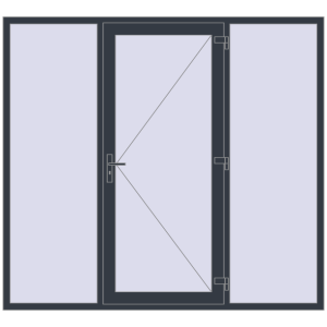 Buy Entrance doors 2300x2100 mm DOOR KORSA ENERGY-SAVING REHAU SYNEGO ANTHRACITE_GREY_STRUKTURAL two-sided