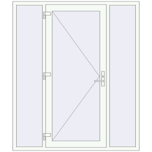 Buy Entrance doors 1700x2000 mm DOOR KORSA OPTIMUM REHAU BRILLANT RAL 9016 Traffic white two-sided