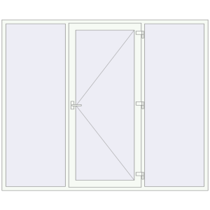 Buy Entrance doors 2600x2150 mm DOOR KORSA ENERGY-SAVING REHAU SYNEGO RAL 9016 Traffic white two-sided