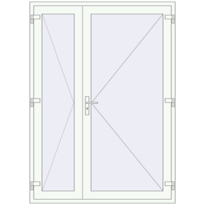 Buy Entrance doors 1570x2170 mm DOOR KORSA OPTIMUM REHAU BRILLANT RAL 9016 Traffic white two-sided