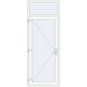 Plastic entrance door 950x2550 mm With fanlight. View from inside Buy Entrance doors 950x2550 mm DOOR KORSA OPTIMUM REHAU BRILLANT RAL 9016 Traffic white two-sided
