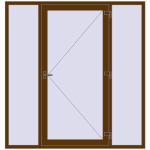 Buy Entrance doors 2000x2100 mm DOOR KORSA ENERGY-SAVING REHAU SYNEGO WALNUT two-sided