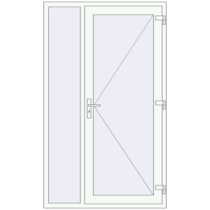 Buy Entrance doors 1250x2100 mm DOOR KORSA OPTIMUM REHAU BRILLANT RAL 9016 Traffic white two-sided