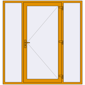Buy Entrance doors 2000x2100 mm DOOR KORSA ALU STANDARD 72 RAL 1006 Maize yellow two-sided