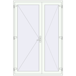 Buy Entrance doors 1560x2360 mm DOOR KORSA ALU STANDARD 72 RAL 9016 Traffic white two-sided