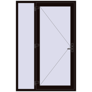 Buy Entrance doors 1400x2100 mm DOOR KORSA ENERGY-SAVING REHAU SYNEGO BLACK_BROWN two-sided