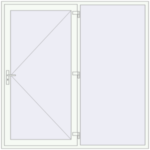 Zamów teraz Drzwi zewnętrzne 2100x2100 mm DOOR ALU STANDARD 72 RAL 9016 Traffic white dwustronny