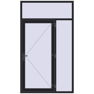 Buy Entrance doors 1450x2500 mm DOOR KORSA OPTIMUM REHAU BRILLANT BLACK_ULTI-MATT two-sided