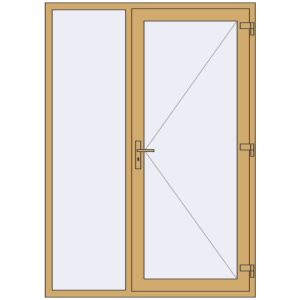 Buy Entrance doors 1500x2100 mm DOOR KORSA ALU STANDARD 72 RAL 1002 Sand yellow two-sided