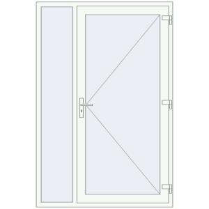 Buy Entrance doors 1400x2100 mm DOOR KORSA ALU STANDARD 72 RAL 9016 Traffic white two-sided